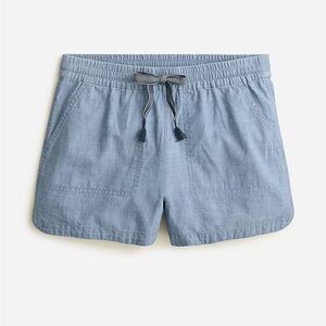 NWT J.Crew Seaside Linen Shorts Light blue Chambray Size Large